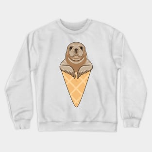 Seal with Ice cream cone Crewneck Sweatshirt